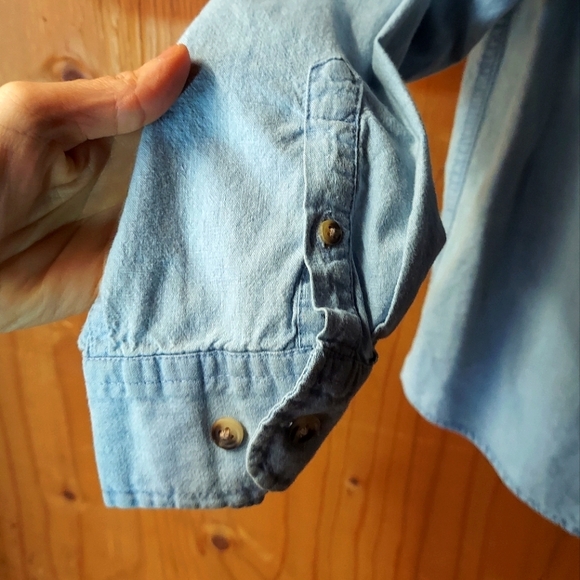 Vintage The Disney Catalog Mickey & Friends Light Blue Denim Button Up Shirt - Picture 12 of 16